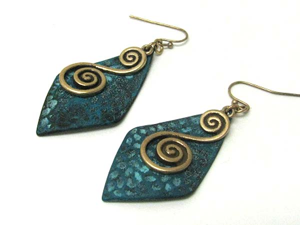 Antique style patina earring