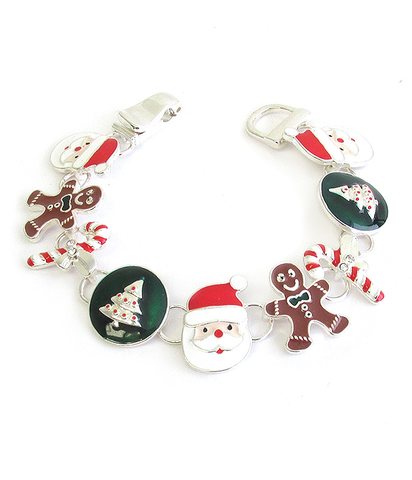 Christmas theme epoxy magnetic bracelet - ginger bread santa