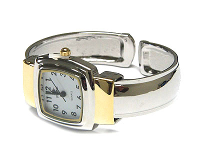 Basic metal cuff bangle watch