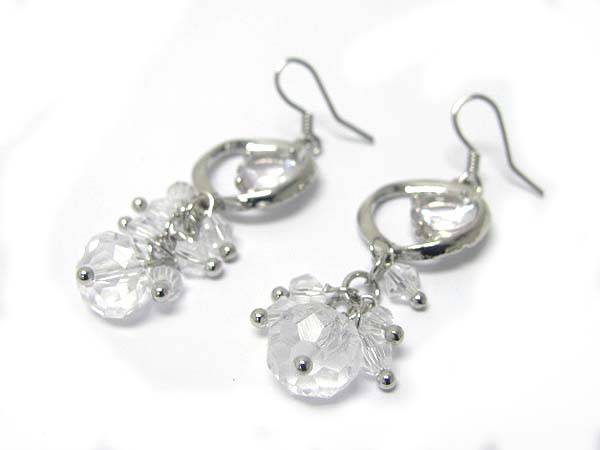 Crystal beads dangle earring