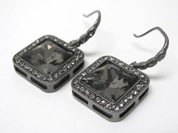 Austrian crystal square drop earring