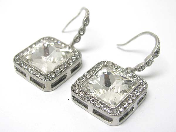 Austrian crystal square drop earring