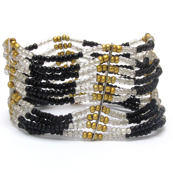 Multi line chipstone stretch bracelet