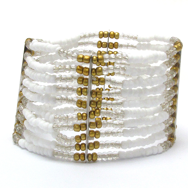 Multi line chipstone stretch bracelet