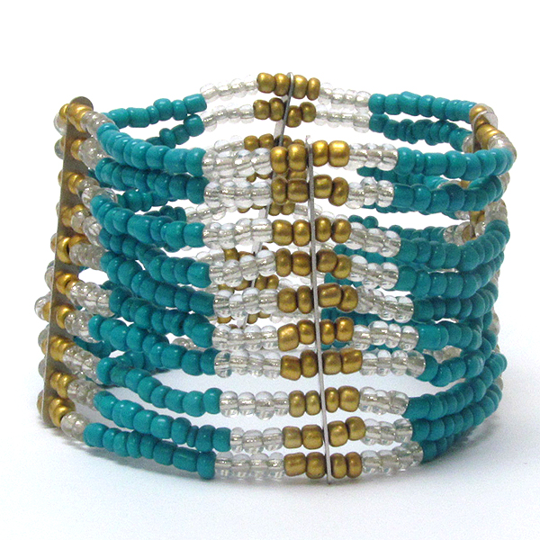 Multi line chipstone stretch bracelet