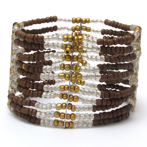 Multi line chipstone stretch bracelet