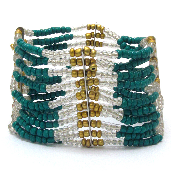 Multi line chipstone stretch bracelet