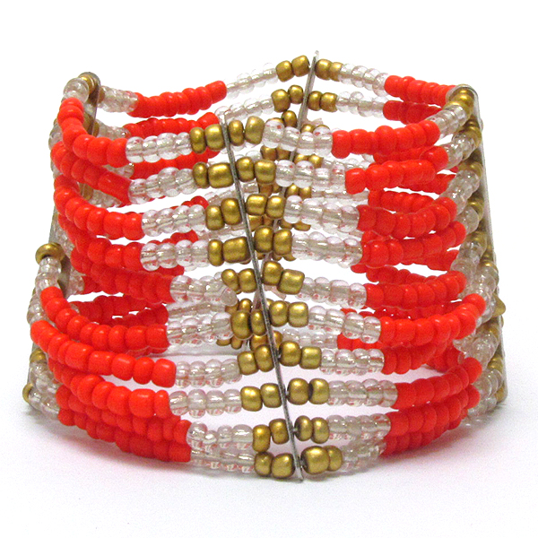 Multi line chipstone stretch bracelet