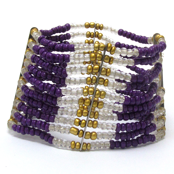 Multi line chipstone stretch bracelet