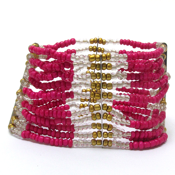 Multi line chipstone stretch bracelet