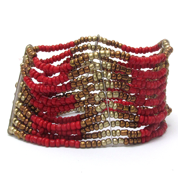 Multi line chipstone stretch bracelet