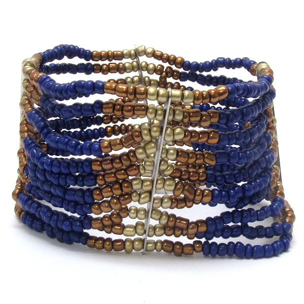 Multi line chipstone stretch bracelet