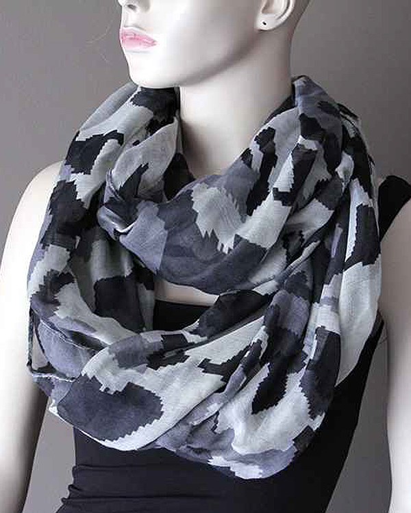 100% polyester pixel military pattern infinity scarf