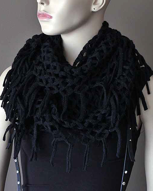 100% acrylic knit infinite scarf