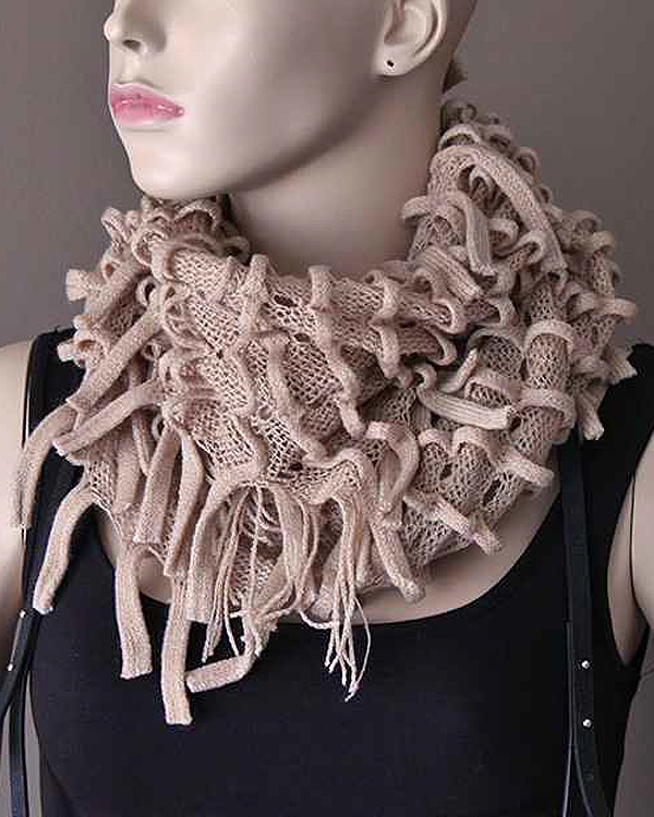 100% acrylic knit infinite scarf