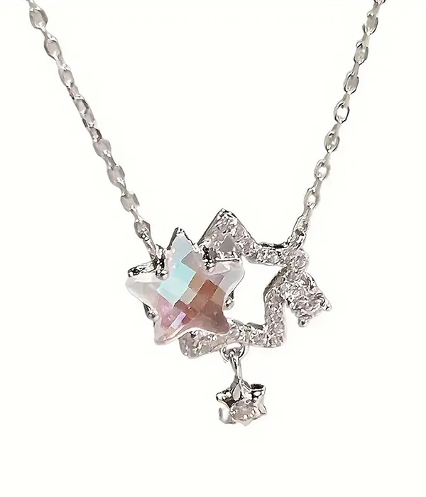 Crystal star pendant necklace