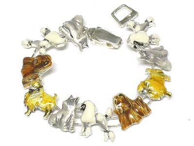 Epoxy doggy theme magnetic bracelet