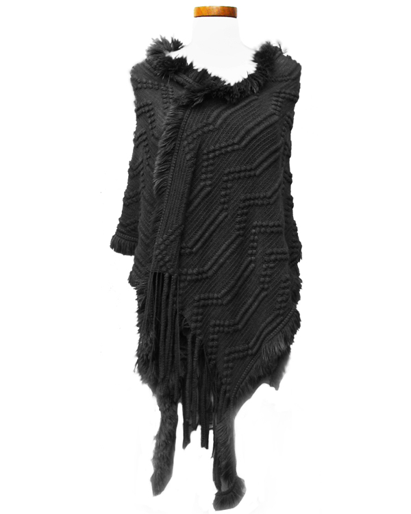 Fringe knitted shawl