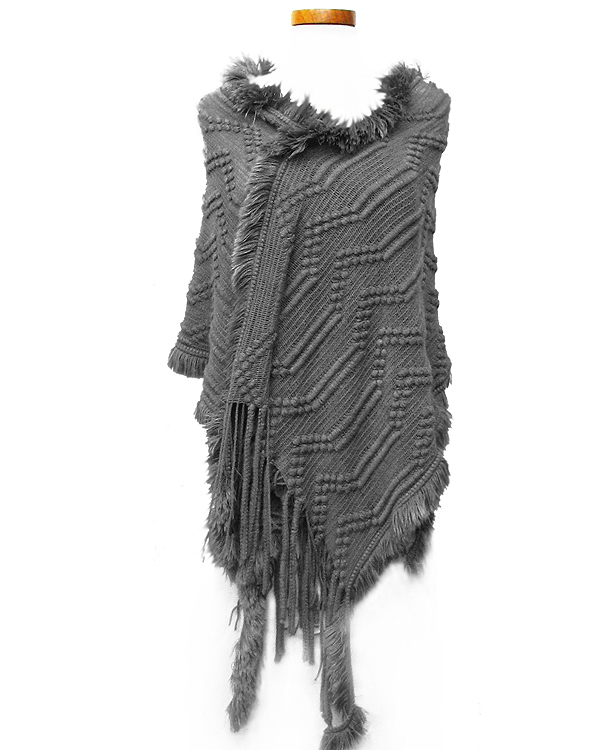 Fringe knitted shawl