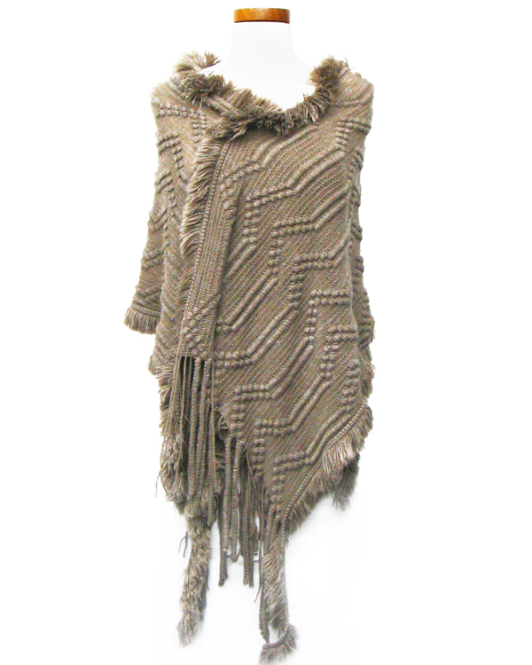 Fringe knitted shawl