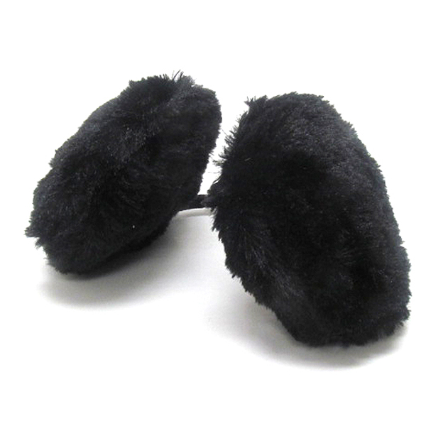 Winter fuzzy ski earmuff ear muff warmer headband black