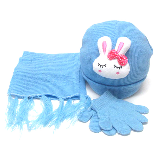 Kids animal winter full set - beanie muffler gloves set