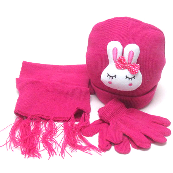 Kids animal winter full set - beanie muffler gloves set