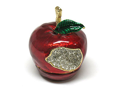 Crystal apple jewelry box