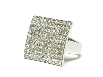 Dense crystal big square ring