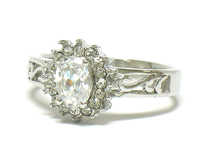 Cubic zirconia and crystal ring