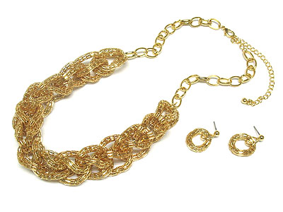 Mesh chain link necklace set