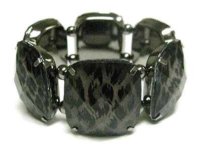 Animal pattern facet glass stretch bracelet