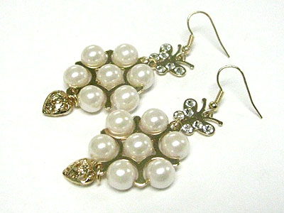 Pearl and crystal drop earring