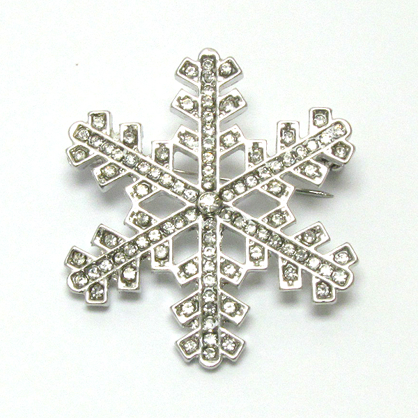 Crystal snowflake brooch or pin