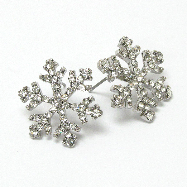 Crystal snowflake stud earring