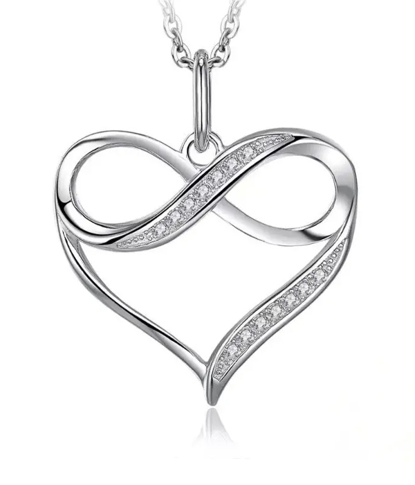 Infinity heart pendant necklace