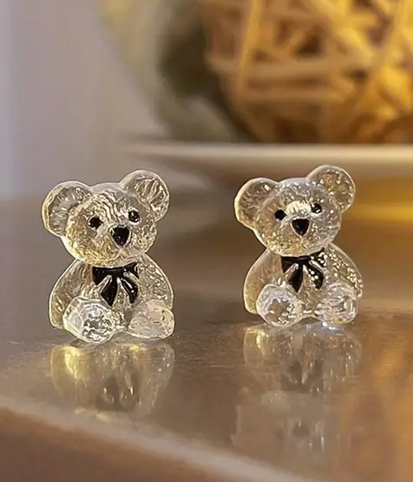 Resin bear earring