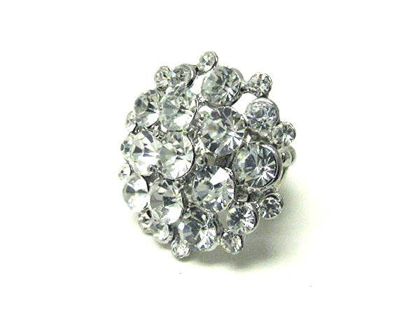 Crystal stud dome stretch ring