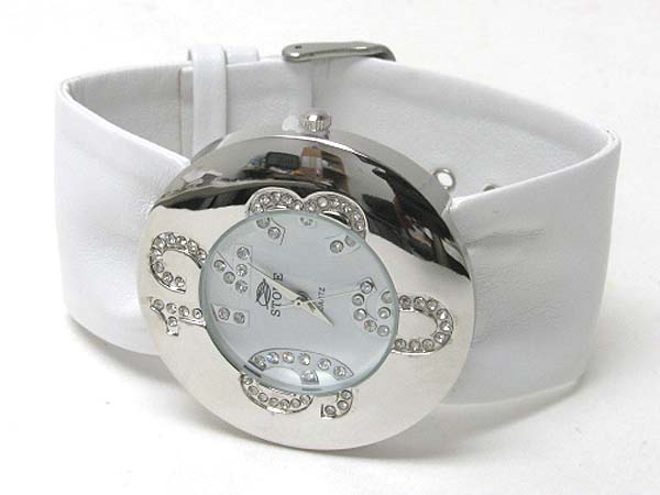 Creative crystal dial round face watch