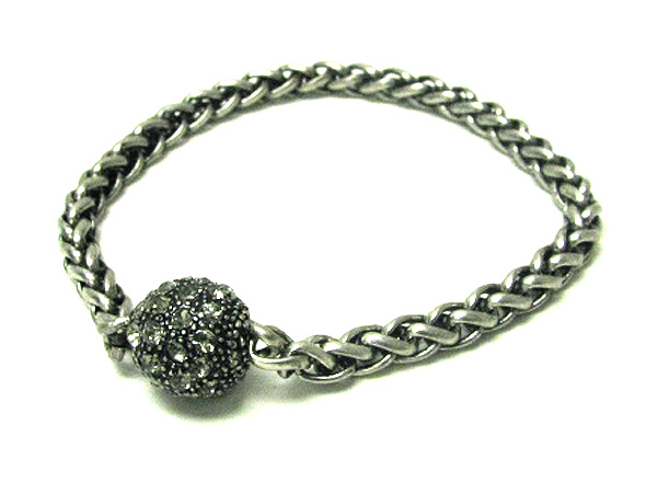 Simple crystal ball and chain bracelet