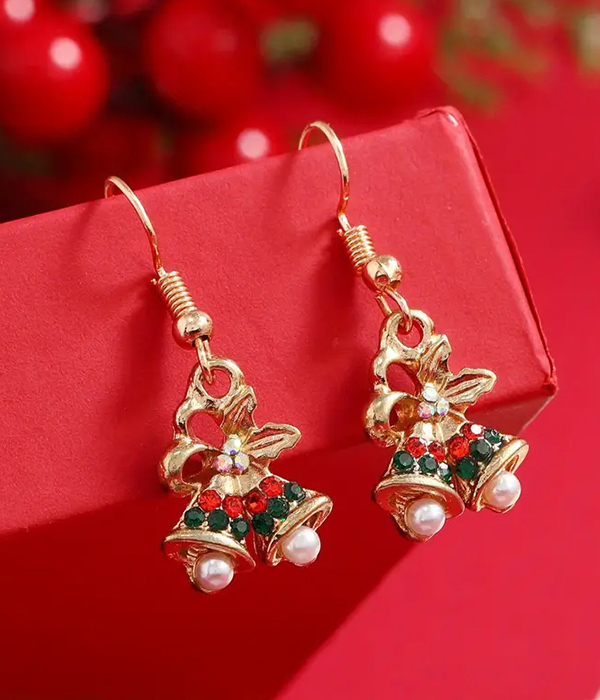 Christmas theme double bell earring