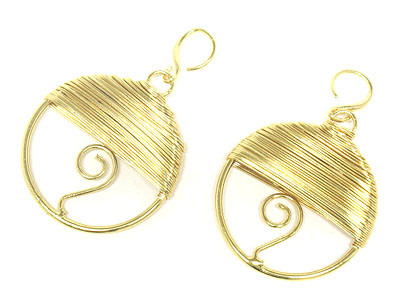 Metal wrapped hoop earring - hoops