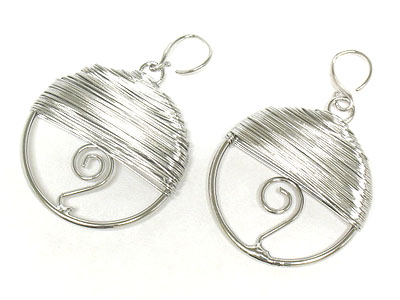 Metal wrapped hoop earring - hoops