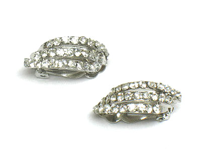 Three line crystal arc earring