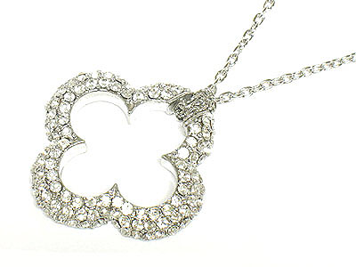 Designer style crystal flower symbol necklace