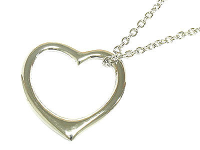 Designer style large open heart neckalce