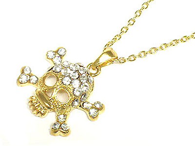 Crystal skull necklace