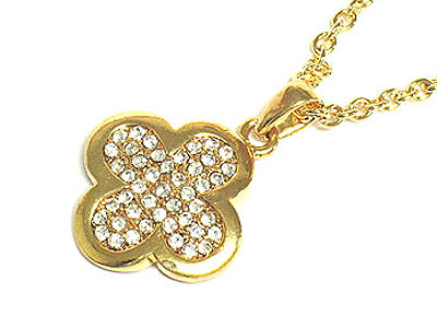 Designer style crystal flower symbol necklace