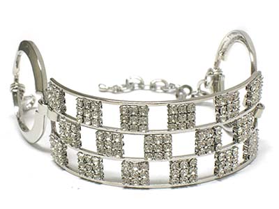 Crystal square pattern deco bracelet