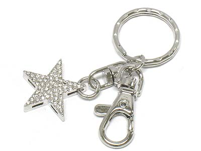 Crystal star charm key chain